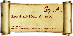 Szentmiklósi Arnold névjegykártya