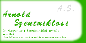 arnold szentmiklosi business card