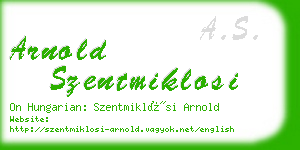 arnold szentmiklosi business card